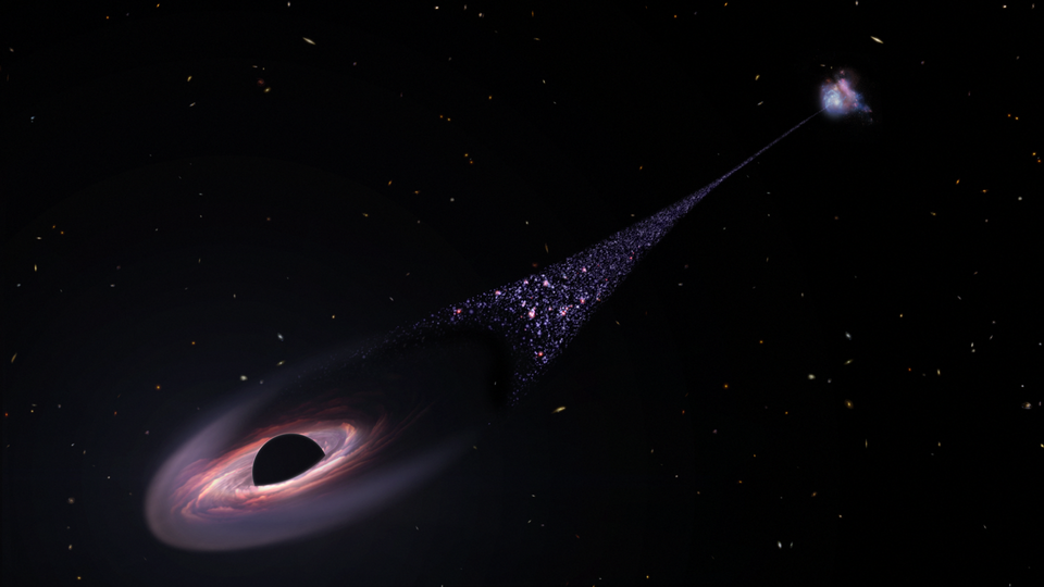 Nasa :  A Massive Black Hole Is Leaving A Trail of Stars